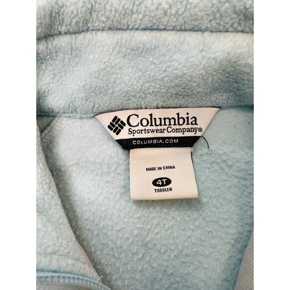 Columbia Jacket Girls SZ 4T Benton Springs Fleece Light Blue Full Zip Mock Neck - Picture 4 of 7
